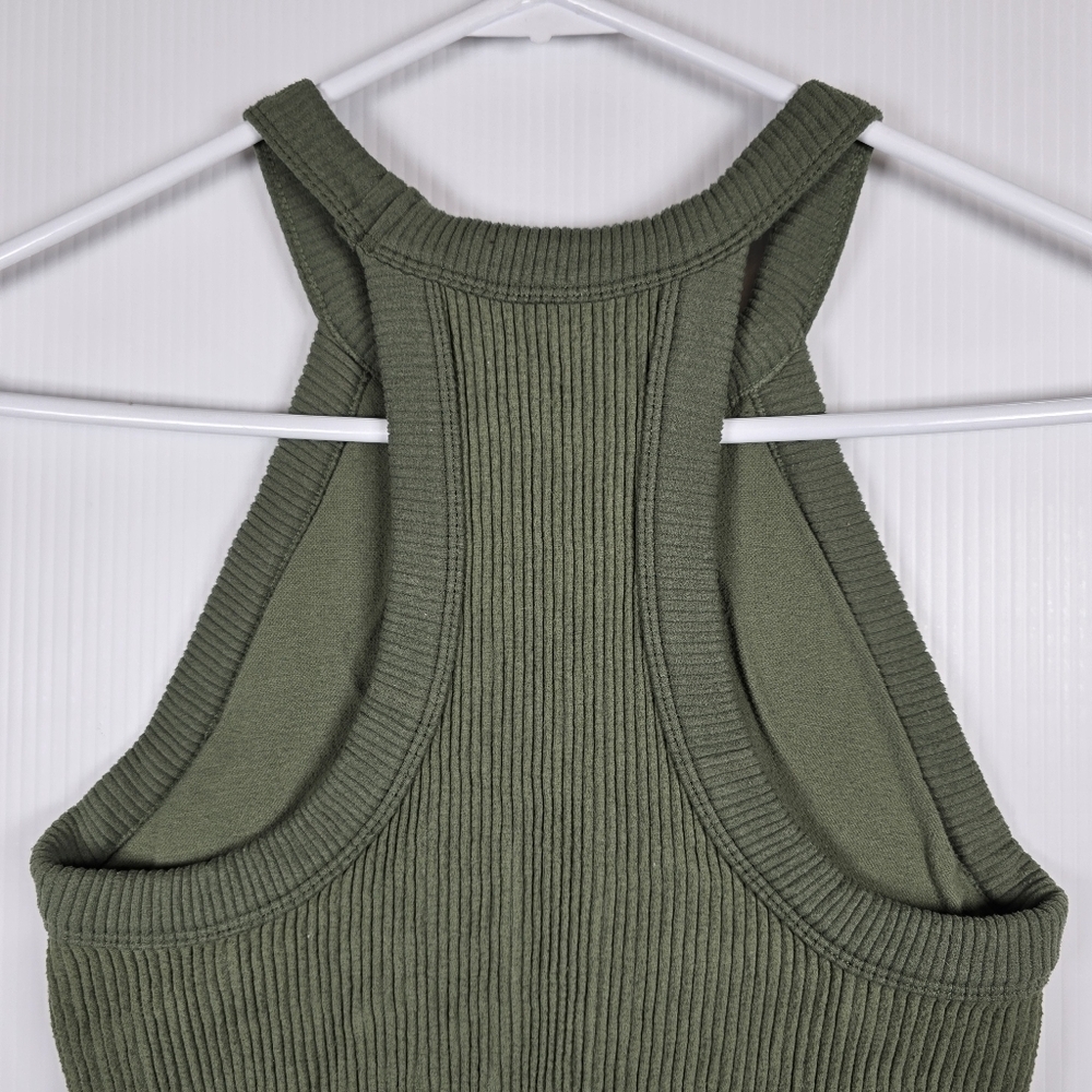 Aerie Women's Olive Green Ribbed Crop Top Racerback Size M - Picture 8 of 12